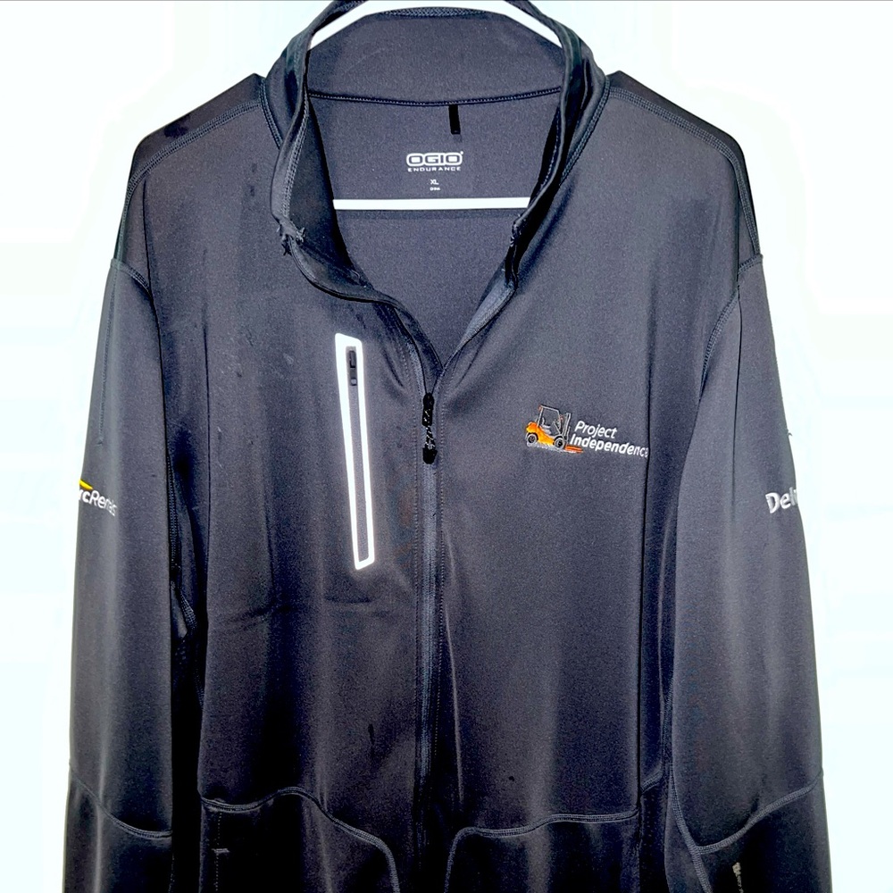 OGIO Mens Size XL Gray Long Sleeve Full Zip Endurance Sweatshirt Herc Rentals